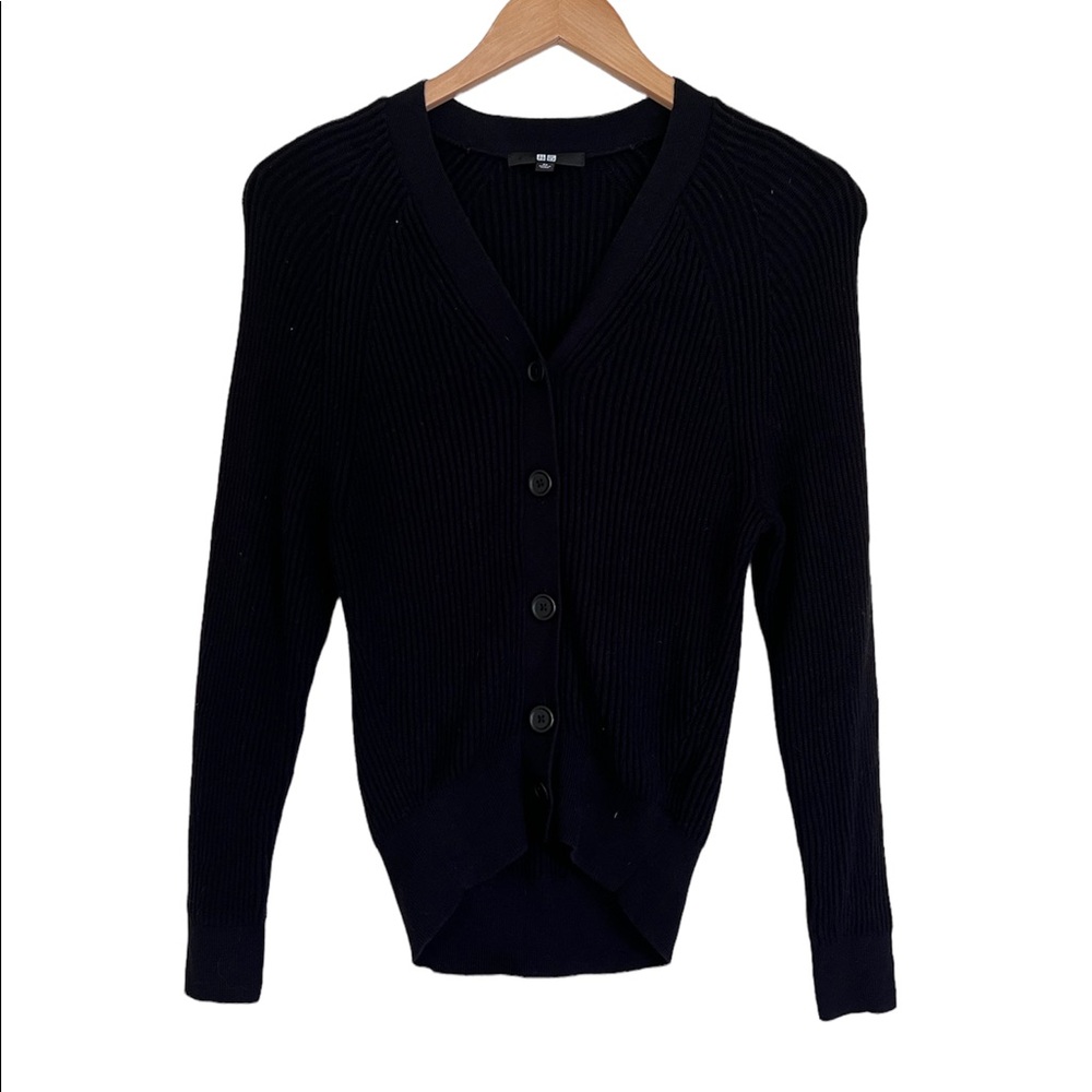 Uniqlo black cardigan size XS cashmere/cotton blend